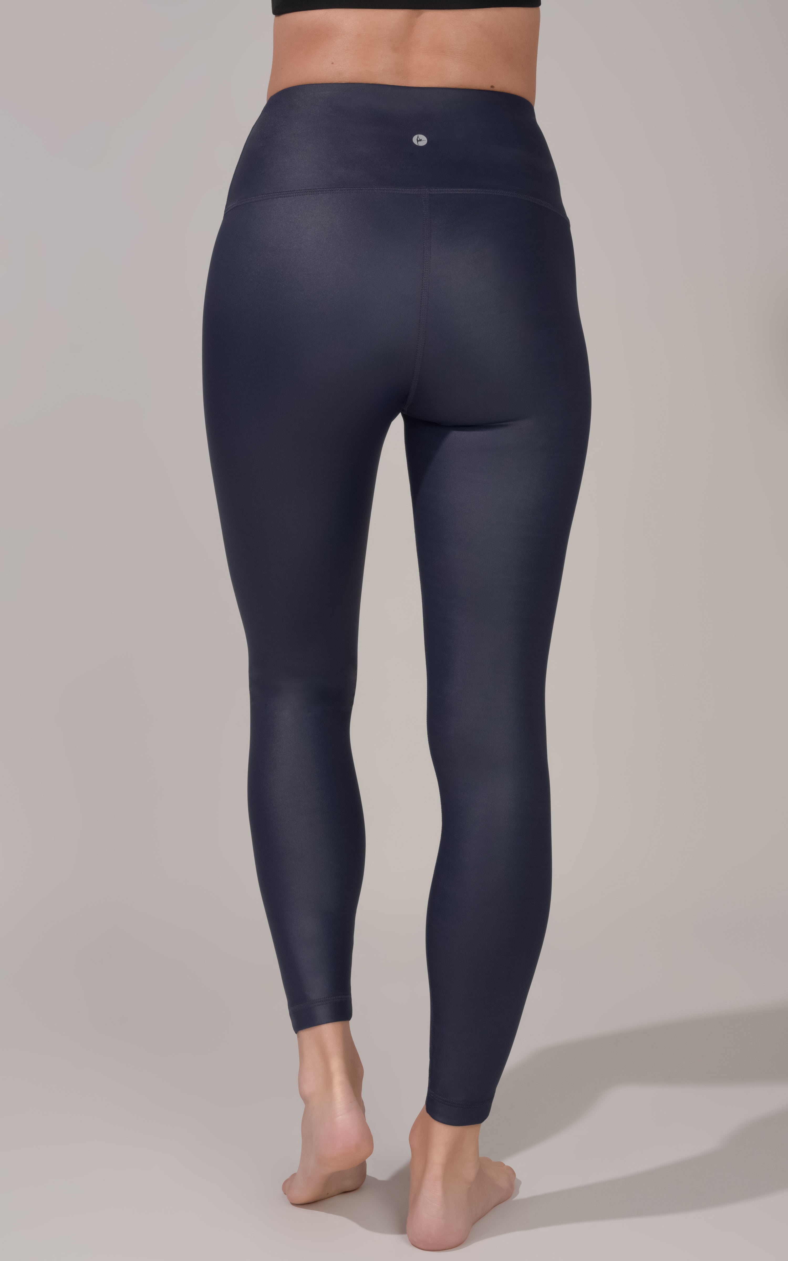 Interlink Faux Leather High Waist Cire 7/8 Ankle