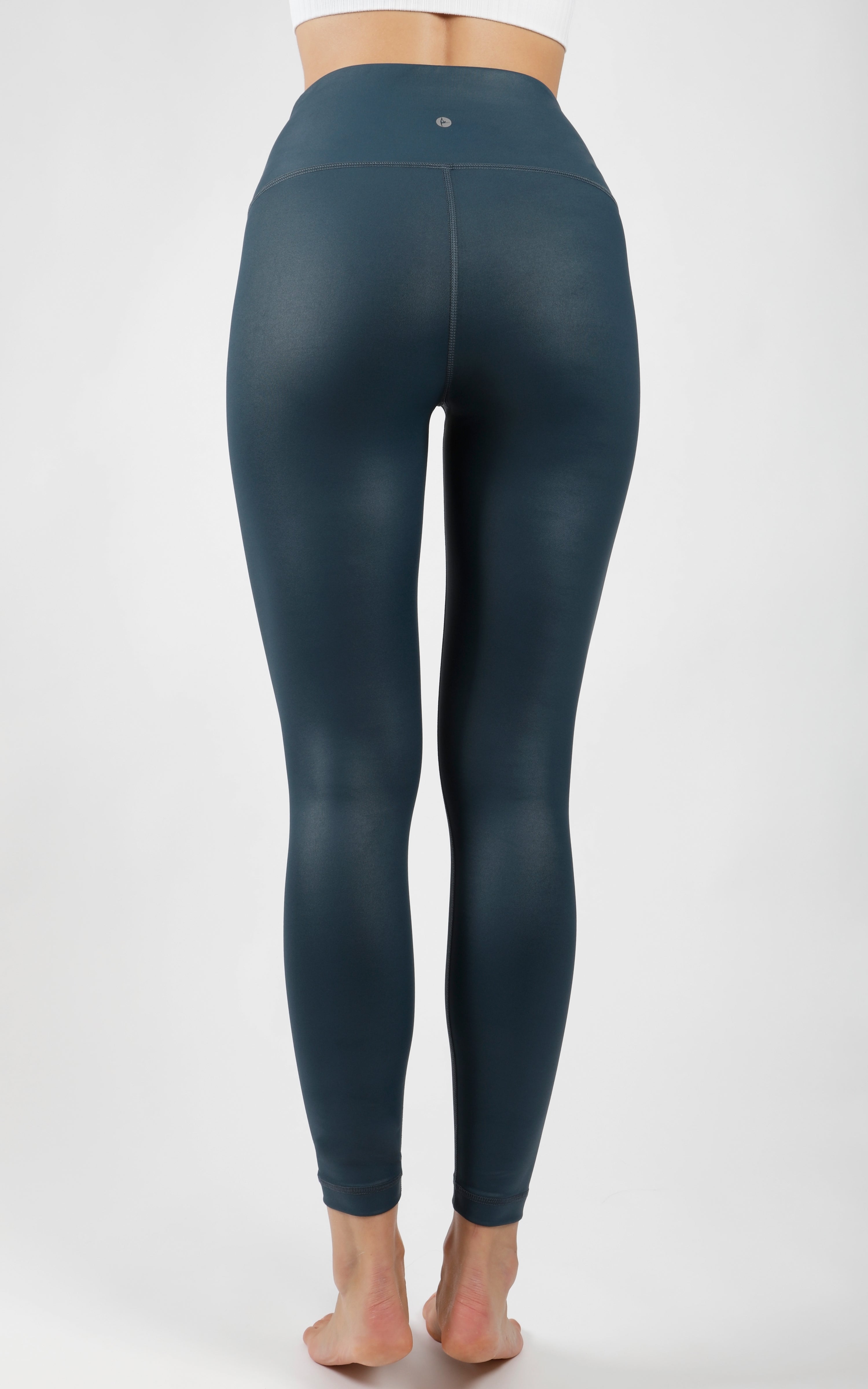 Interlink Faux Leather High Waist Cire 7/8 Ankle