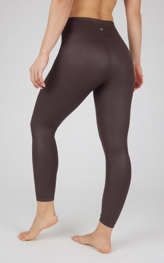 Interlink Faux Leather High Waist Cire 7/8 Ankle