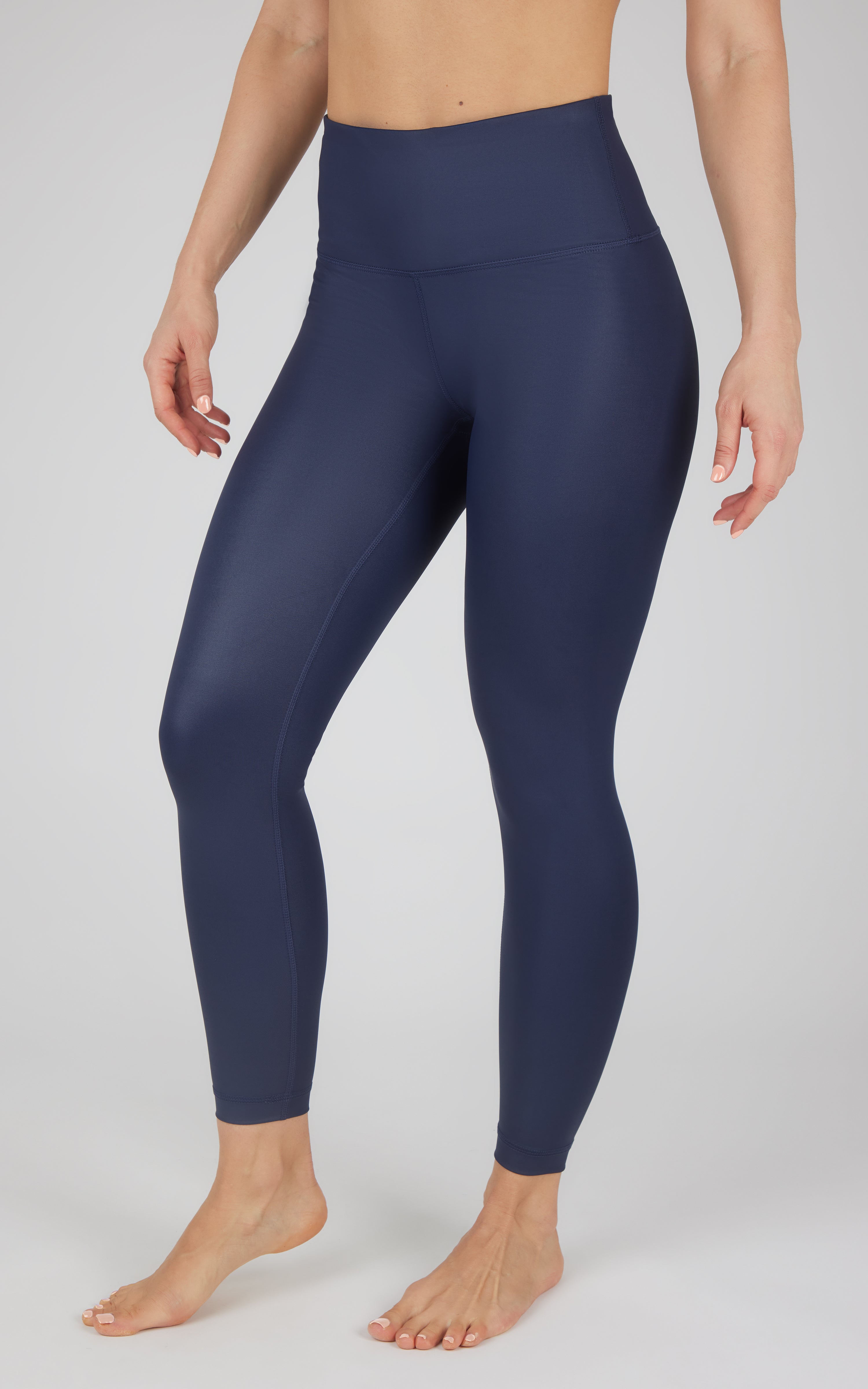 Interlink Faux Leather High Waist Cire 7/8 Ankle