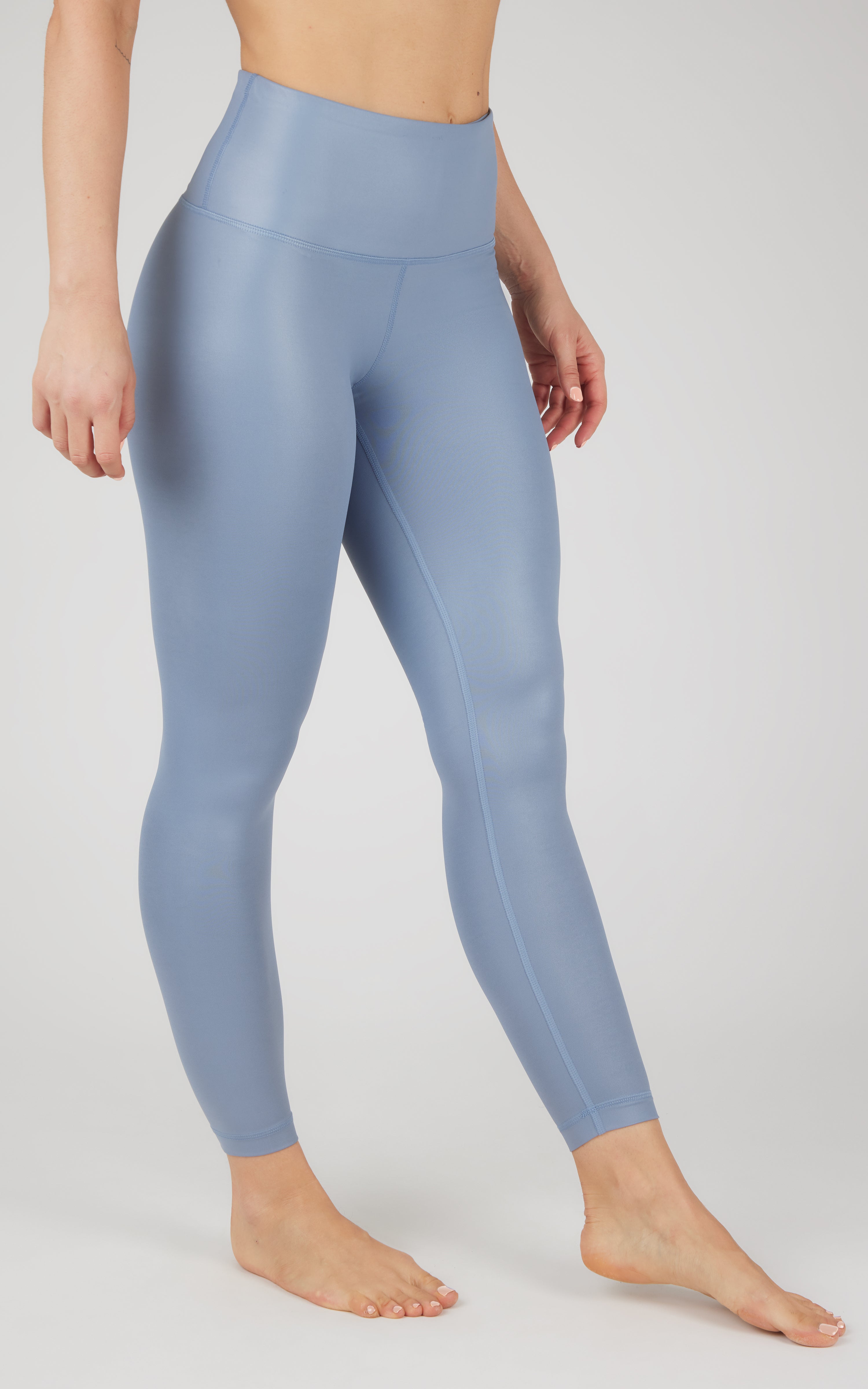 Interlink Faux Leather High Waist Cire 7/8 Ankle