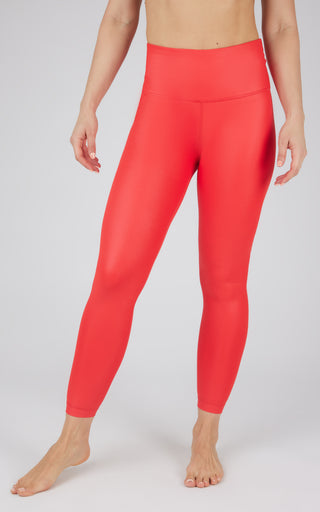 Interlink Faux Leather High Waist Cire 7/8 Ankle