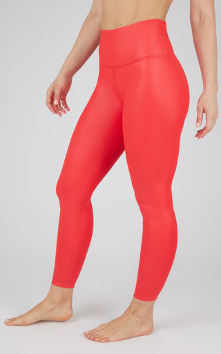 Interlink Faux Leather High Waist Cire 7/8 Ankle
