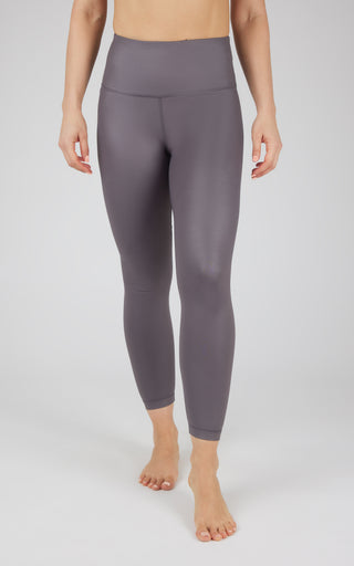 Interlink Faux Leather High Waist Cire 7/8 Ankle