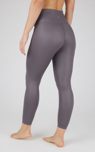 Interlink Faux Leather High Waist Cire 7/8 Ankle