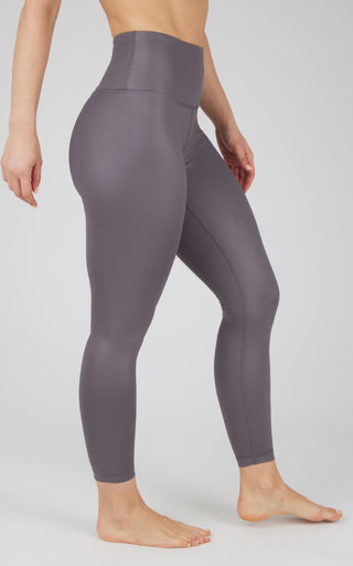 Interlink Faux Leather High Waist Cire 7/8 Ankle