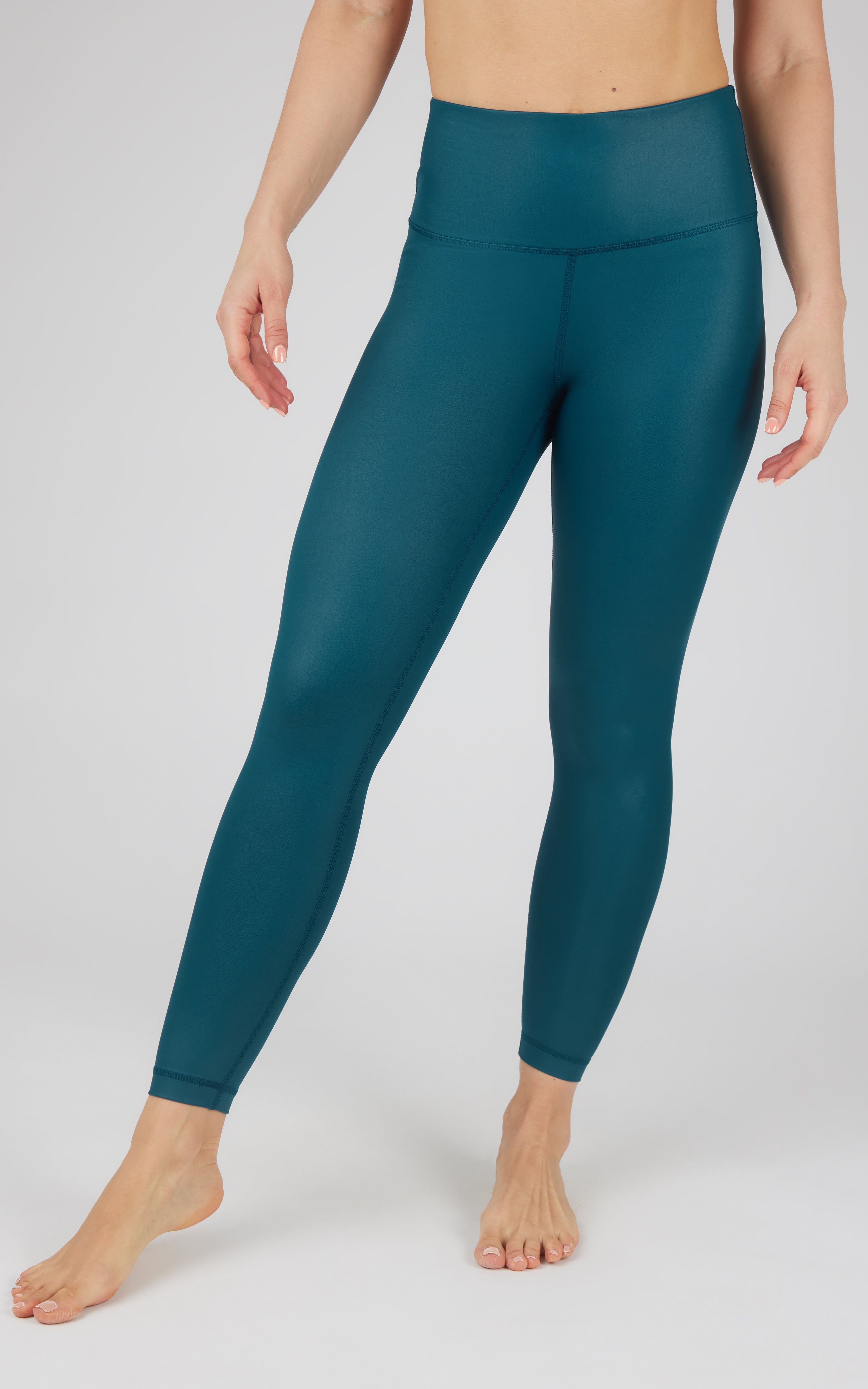 Interlink Faux Leather High Waist Cire 7/8 Ankle