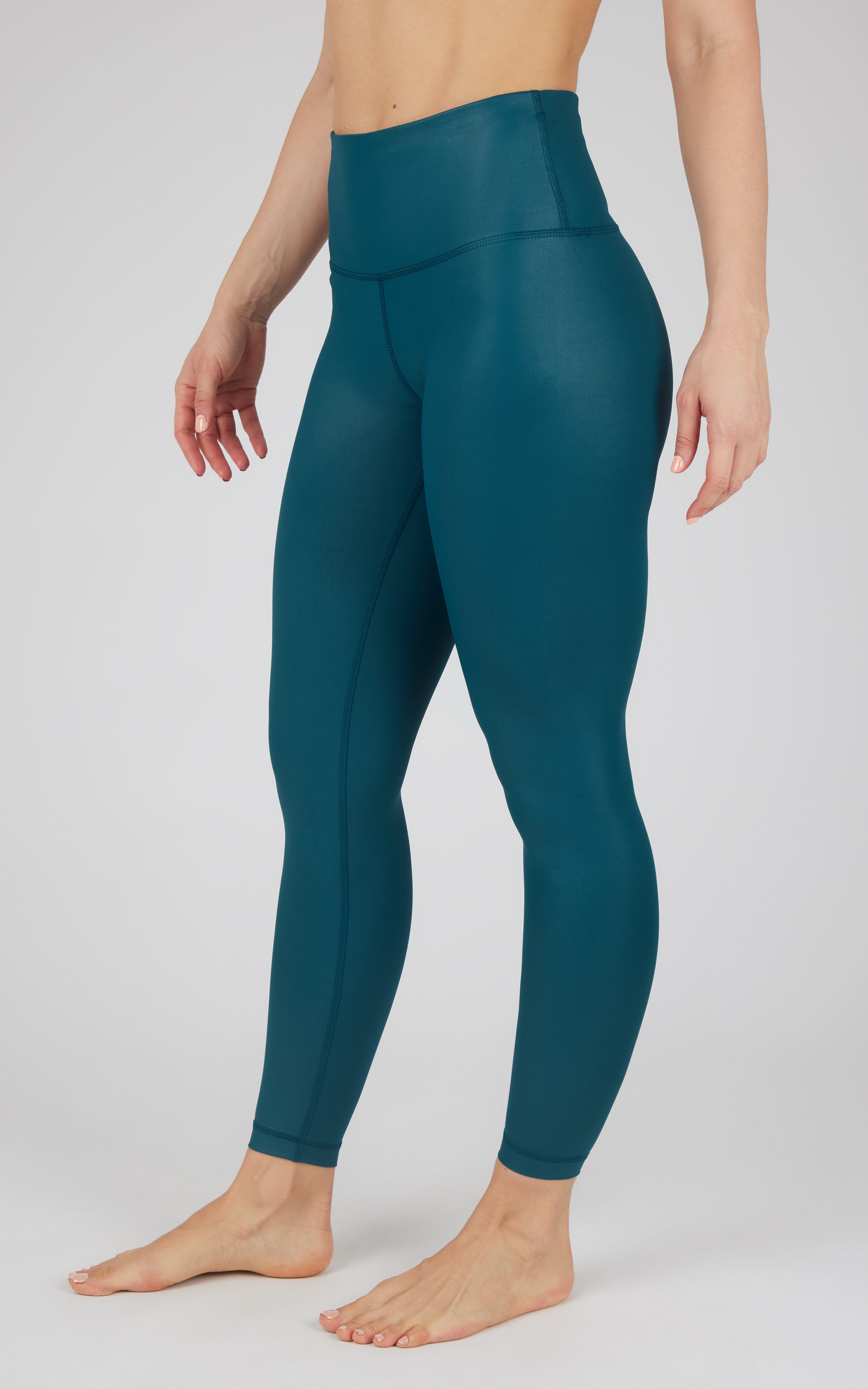 Interlink Faux Leather High Waist Cire 7/8 Ankle