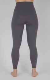 Women's super high waist ankle leggings in solid dark gray with a smooth, fitted finish.