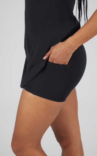 Nude Tech Square Neck Dress