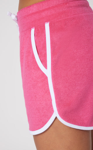 Towel Terry Dolphin Hem Short - Pink Power