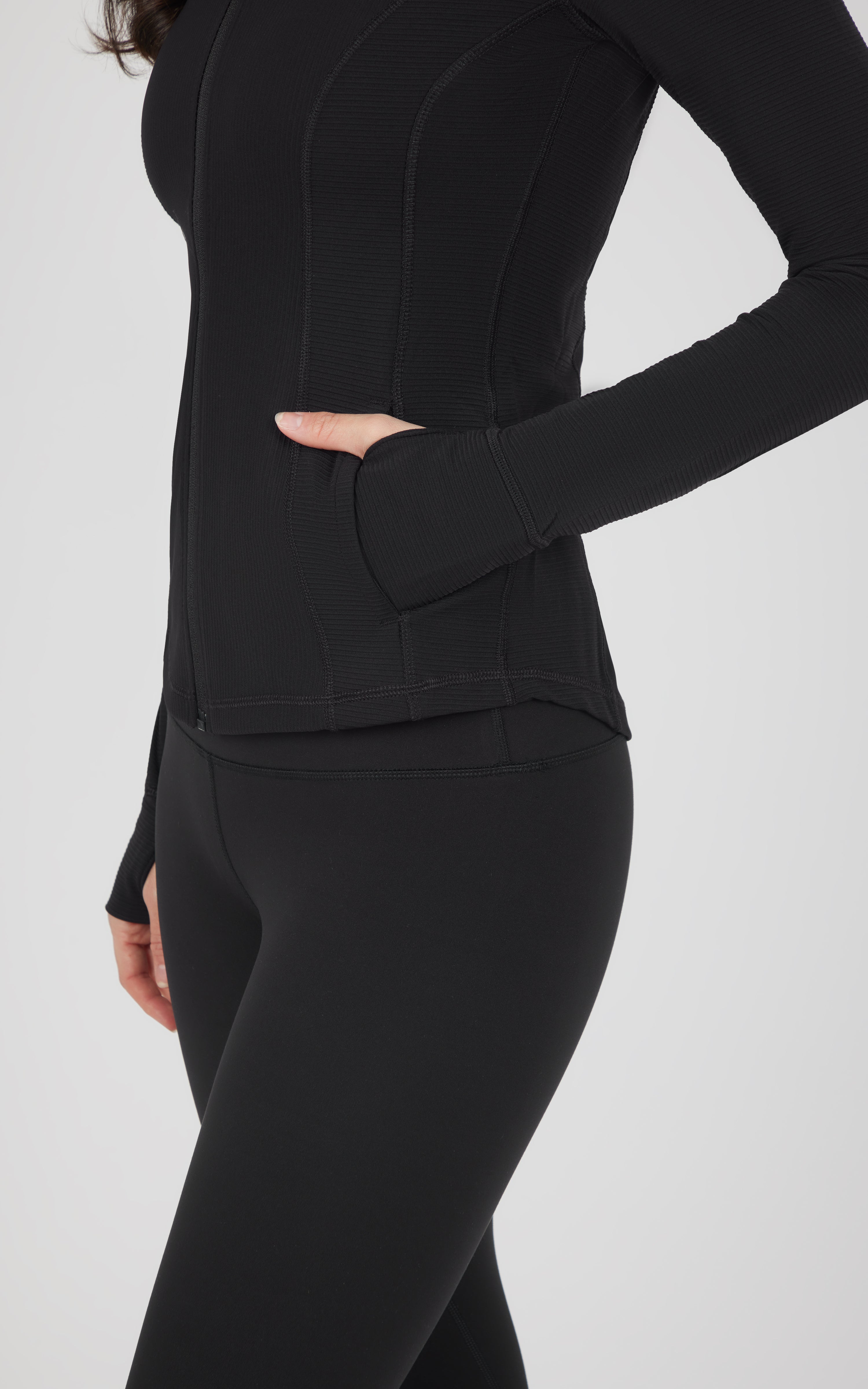 Interlink Ribbed Princess Seam Performance Jacket