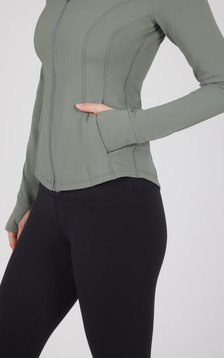 Interlink Ribbed Princess Seam Performance Jacket