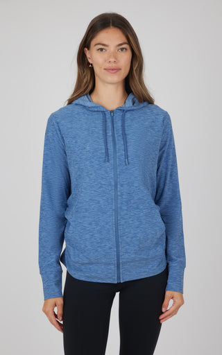 Maternity Heathered Lux Full Zip Jacket