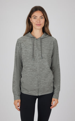 Maternity Heathered Lux Full Zip Jacket