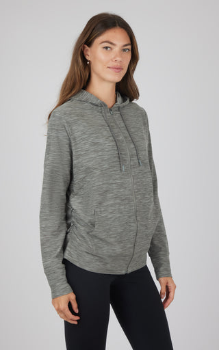 Maternity Heathered Lux Full Zip Jacket