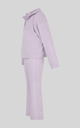 Little Girls Silicon Tek Twilight Half-Zip & Flare Pant Set - Purple Rose - 2