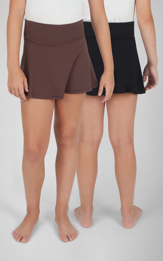 Girls 2 PK Lux Fold Over Skort