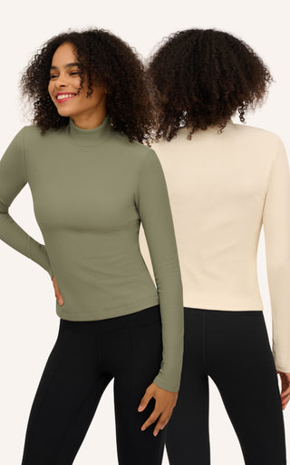 2 Pack Chill Tech Mock Neck Top