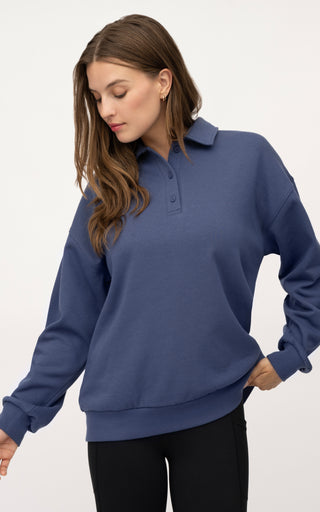 Cloud Plush Grove Cozy Polo Sweatshirt