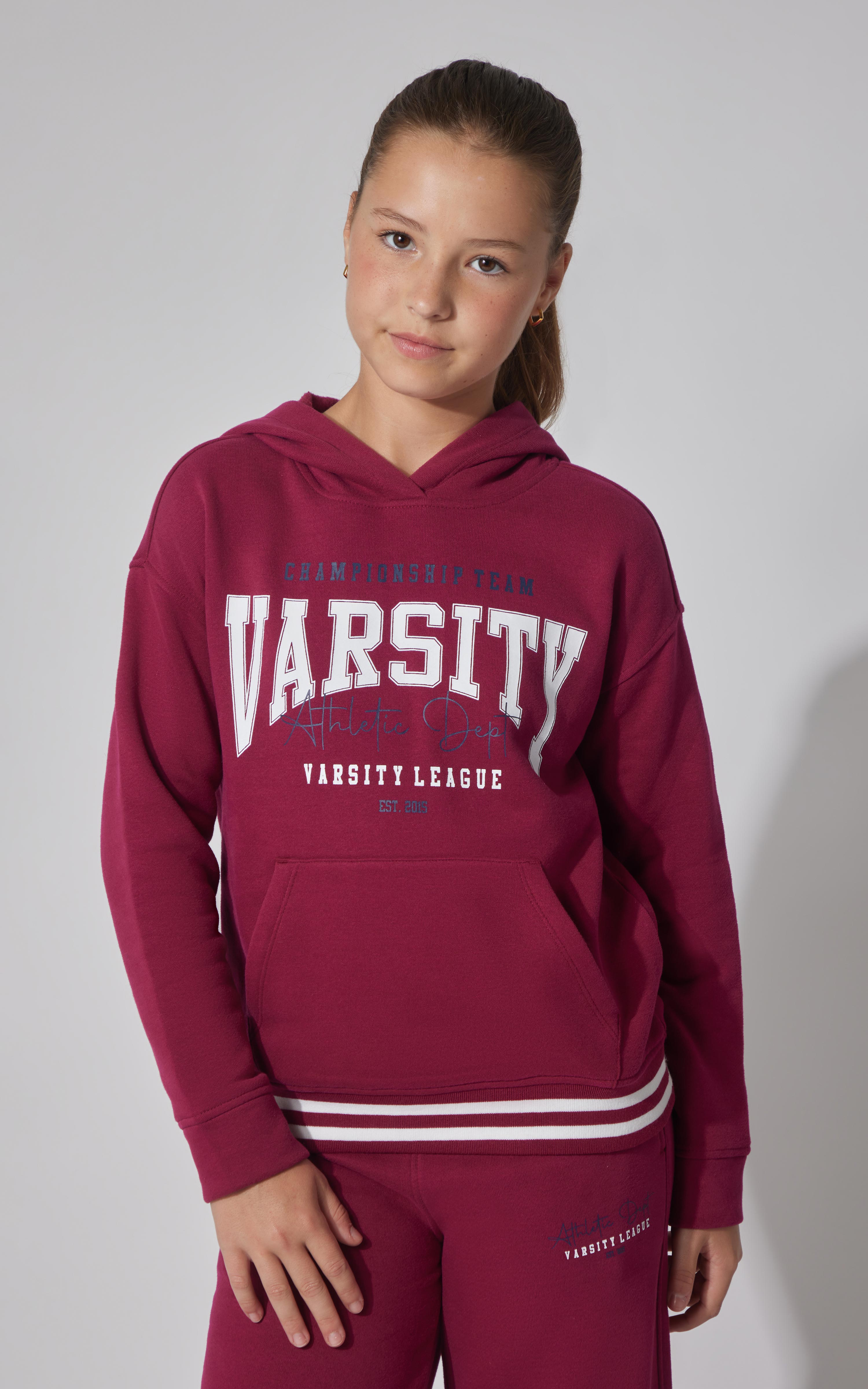 Girls Fleece Campus Pullover Hoodie