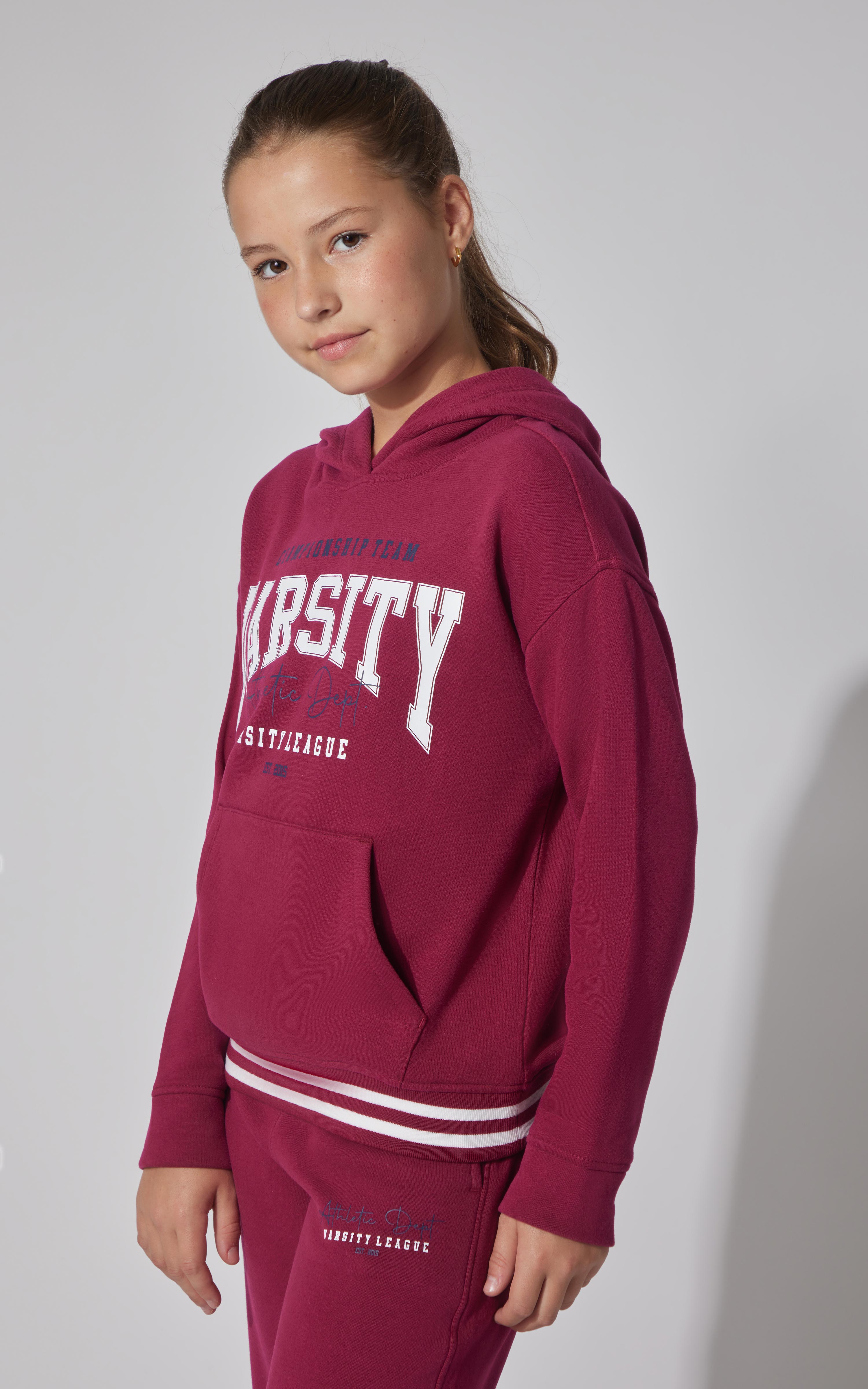 Girls Fleece Campus Pullover Hoodie