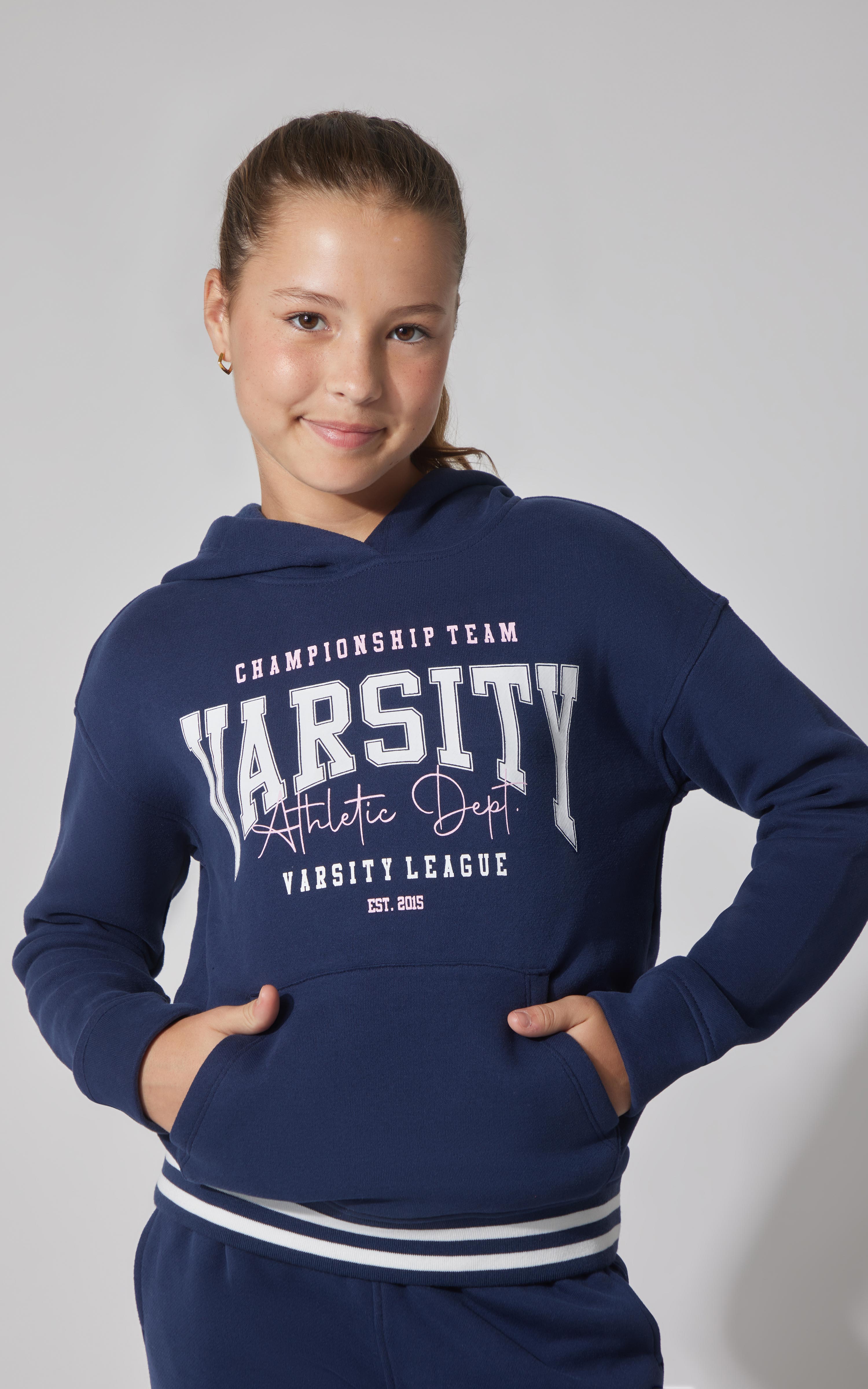 Girls Fleece Campus Pullover Hoodie