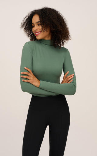2 Pack Long Sleeve Mock Neck Crop Tops