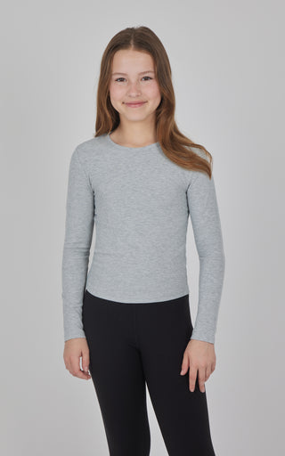 Girls 3 PK Ribbed Crew Neck Short Sleeve Shirt + Ribbed Crew Neck Long Sleeve Shirt