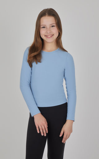 Girls 3 PK Ribbed Crew Neck Short Sleeve Shirt + Ribbed Crew Neck Long Sleeve Shirt