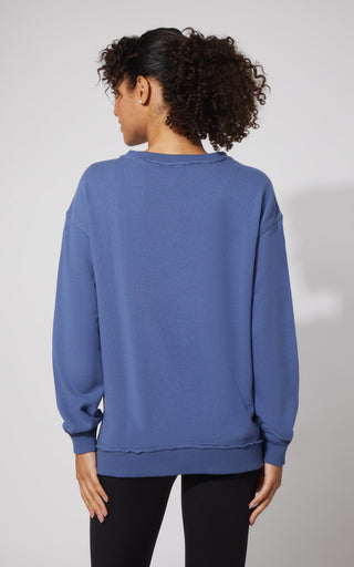Loop Terry V-Neck Oversized Pullover