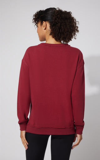 Loop Terry V-Neck Oversized Pullover