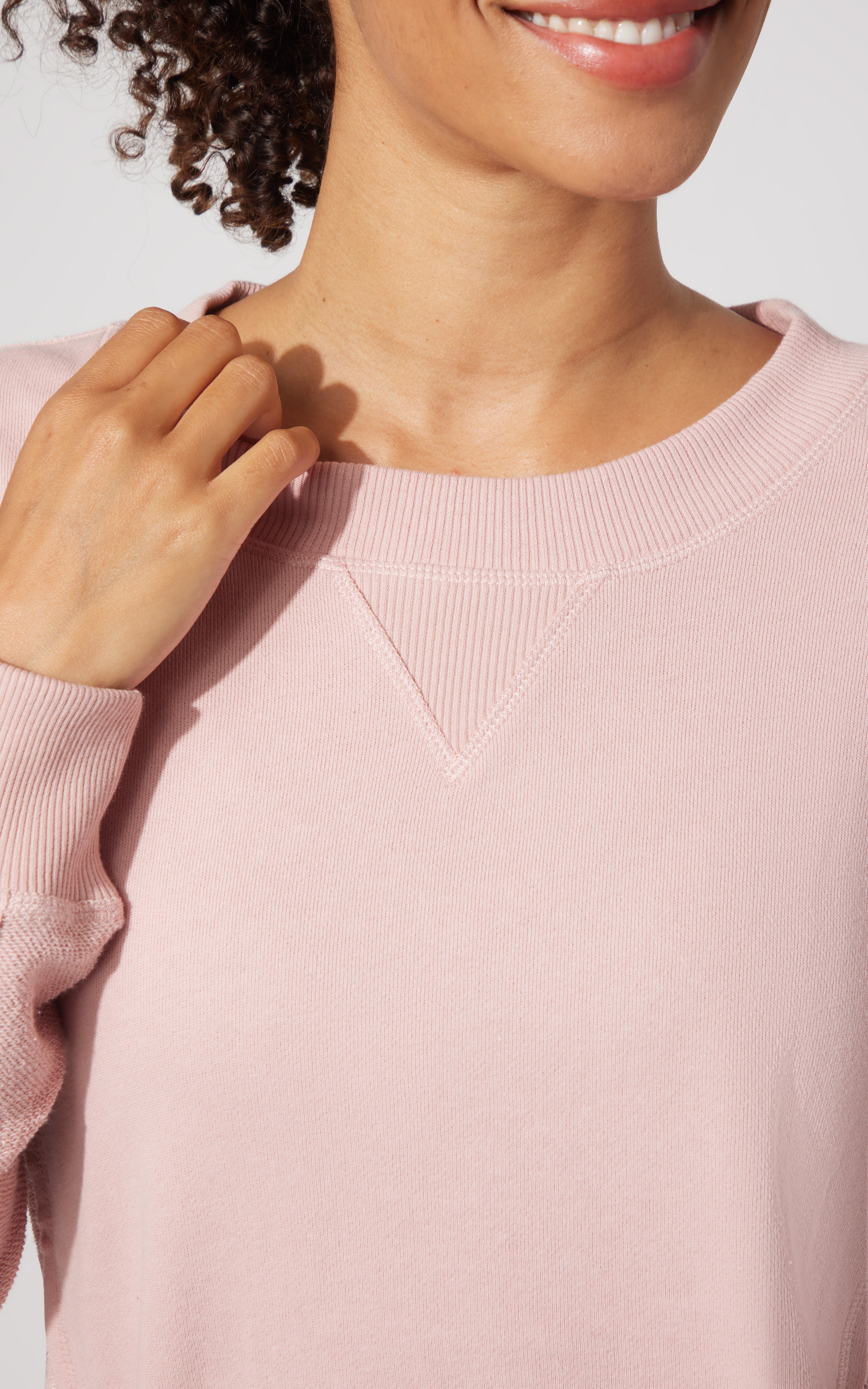 Loop Terry Santorini Crew Neck Oversized Pullover - Our Petal Tone Story