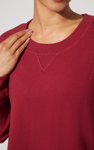 Loop Terry Santorini Crew Neck Oversized Pullover - Our Petal Tone Story