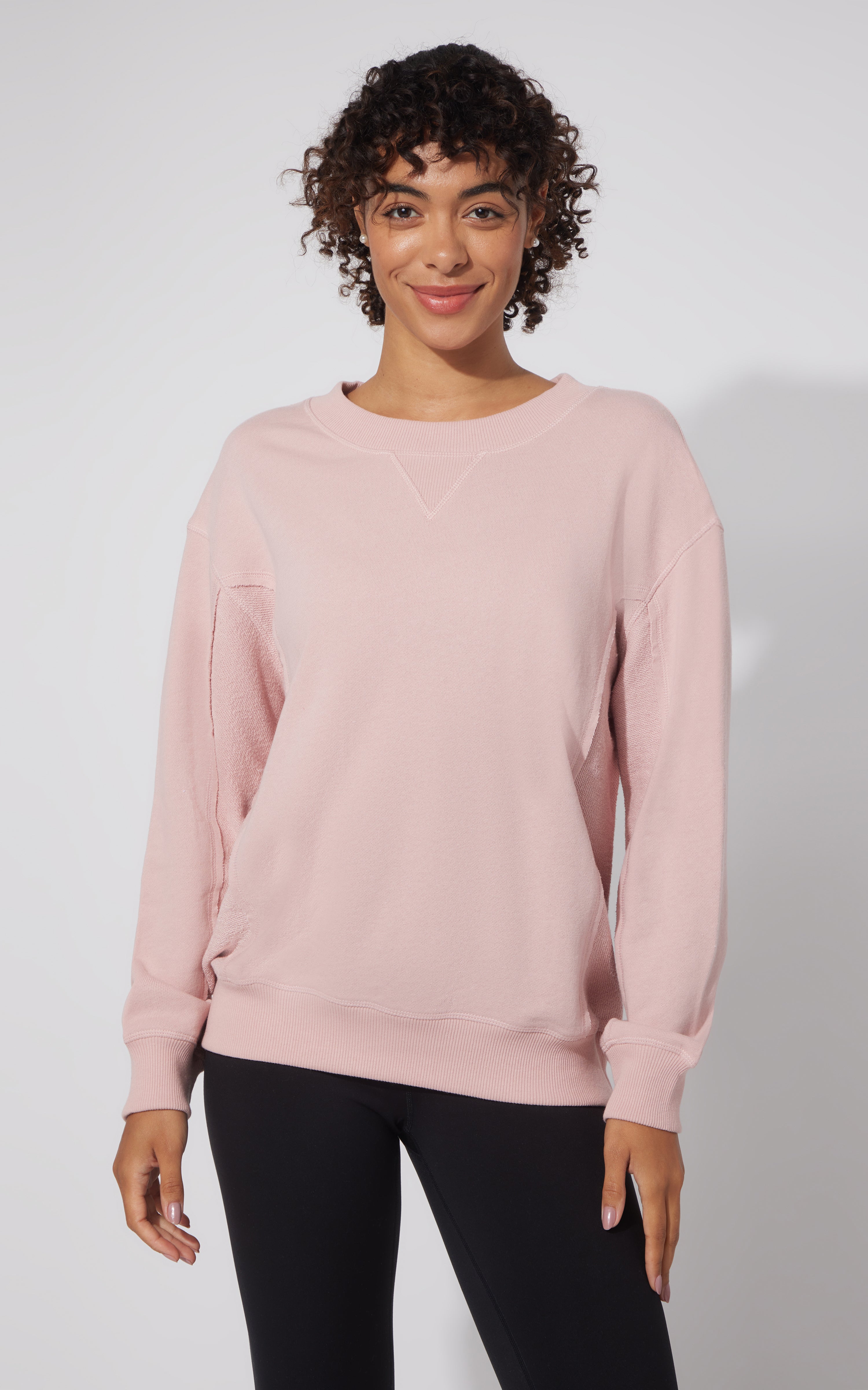 Loop Terry Santorini Crew Neck Oversized Pullover - Our Petal Tone Story