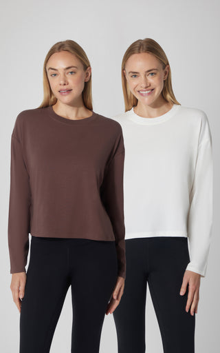 2 PK Cotton Deluxe Boxy Long Sleeve Top