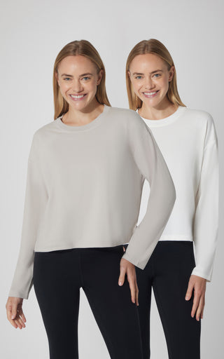 2 PK Cotton Deluxe Boxy Long Sleeve Top