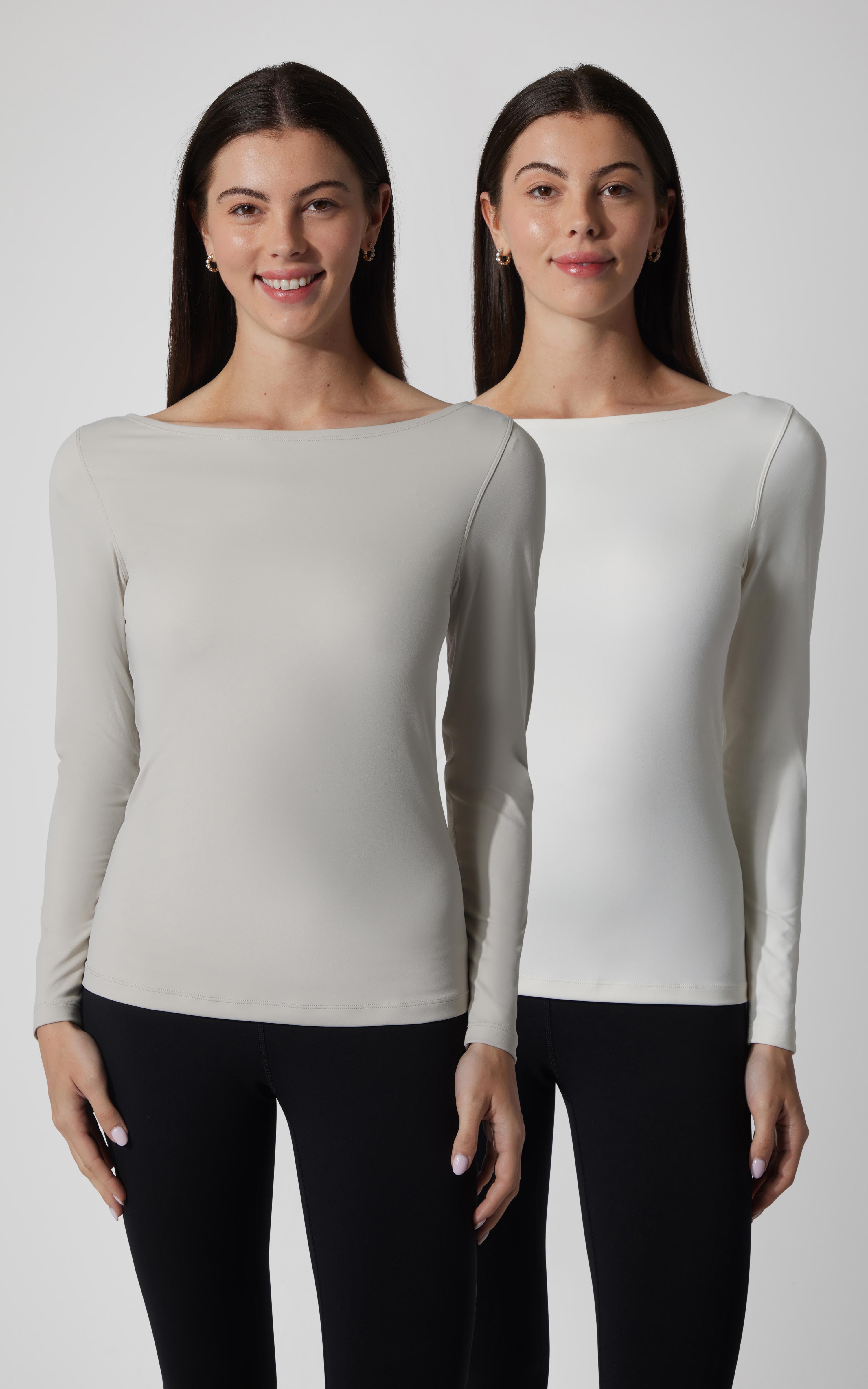 2 PK Zenly Boat Neck Long Sleeve Top