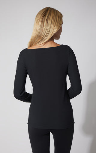 2 PK Heavenly Ribbed Boat Neck Long Sleeve Top