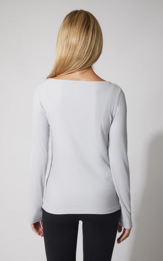 2 PK Heavenly Ribbed Boat Neck Long Sleeve Top