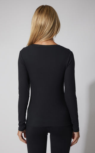 2 PK Heavenly Ribbed Scoop Neck Long Sleeve Top