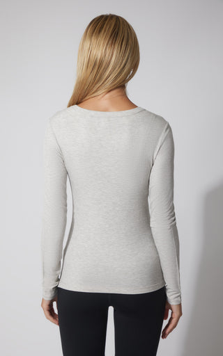 2 PK Heavenly Ribbed Scoop Neck Long Sleeve Top