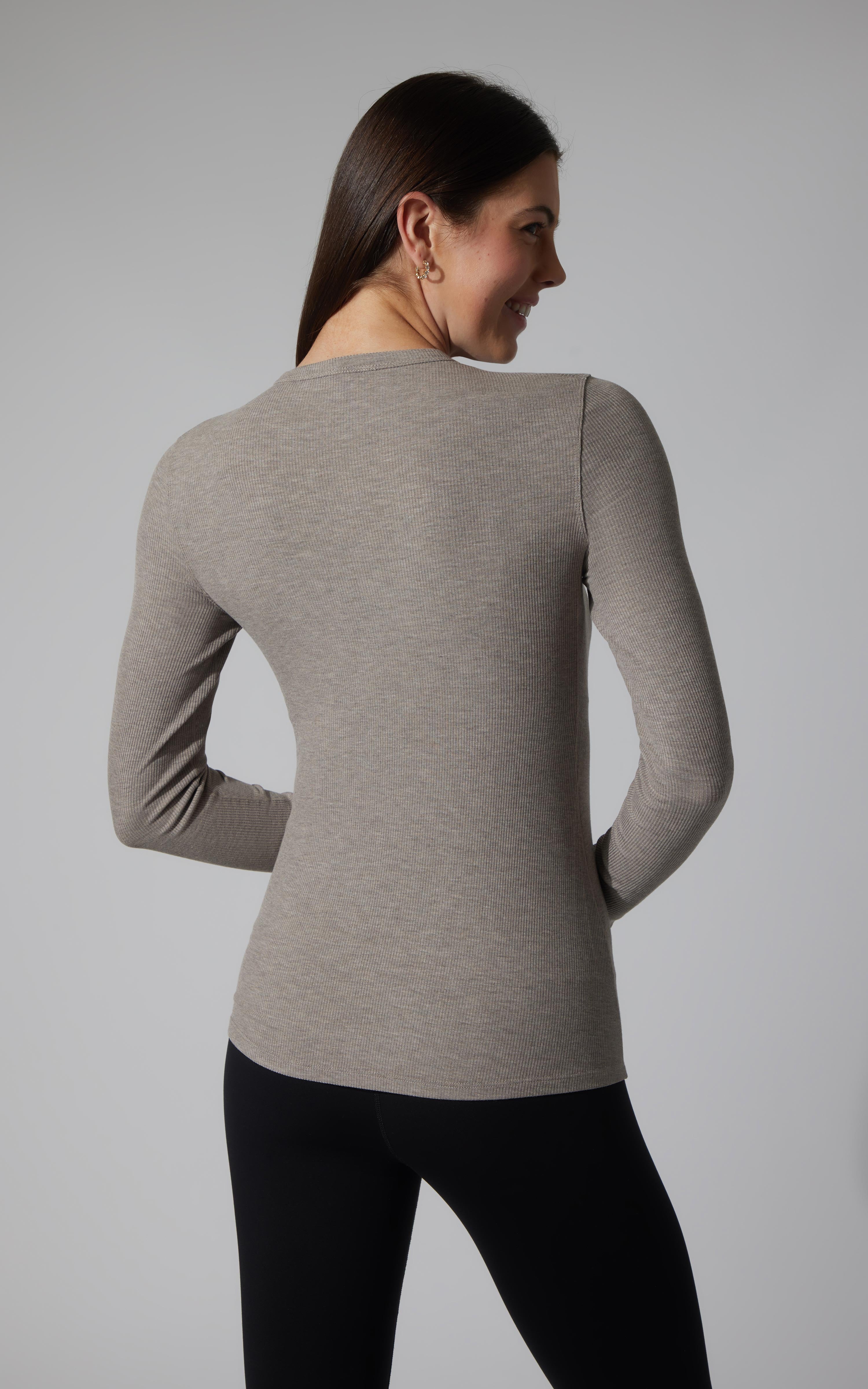 2 PK Ribbed Crew Neck Long Sleeve Top