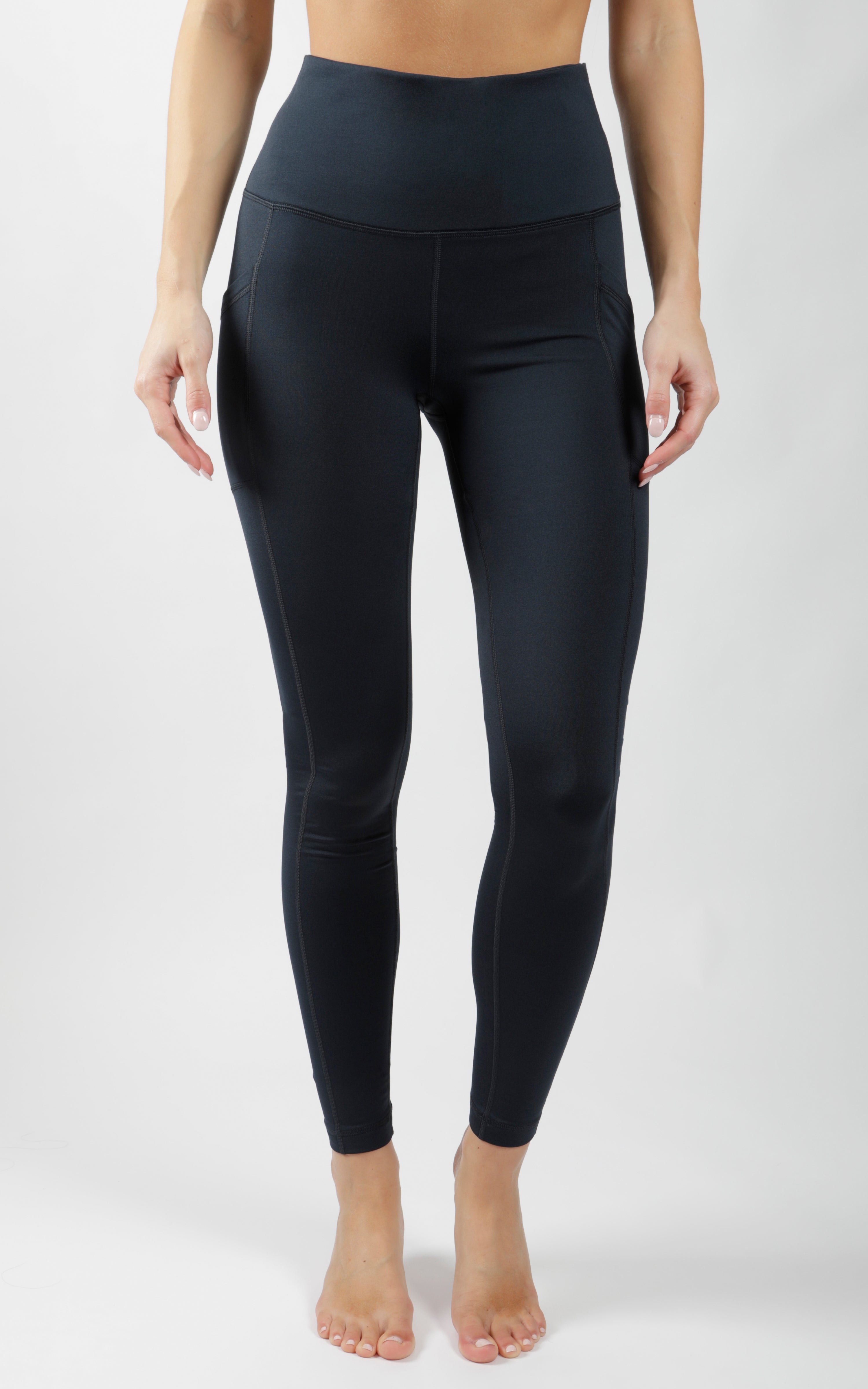 Cold Gear High Waist Fleece Lined Legging with Side Pockets - Our Earthy Story