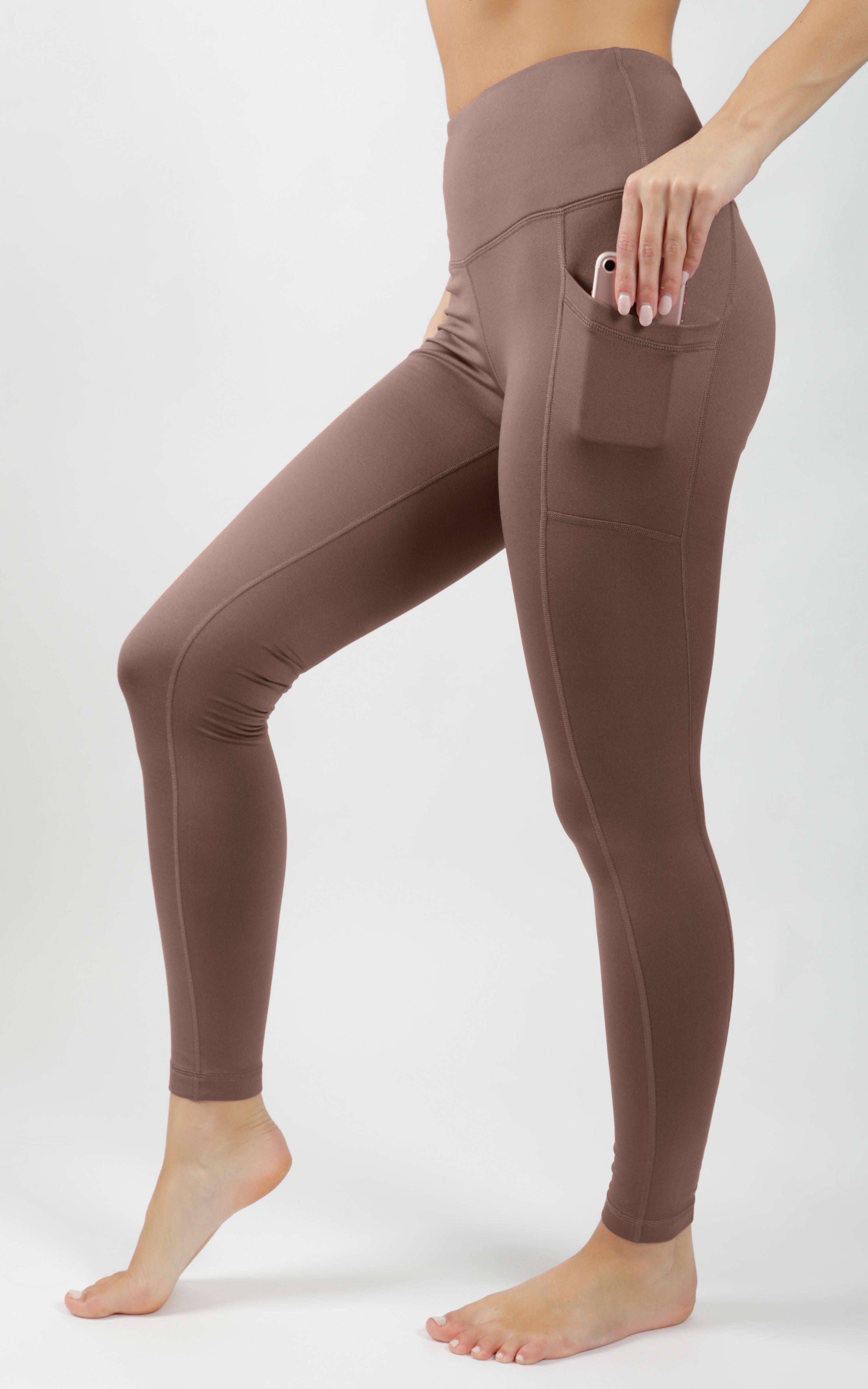 Cold Gear High Waist Fleece Lined Legging with Side Pockets - Our Earthy Story