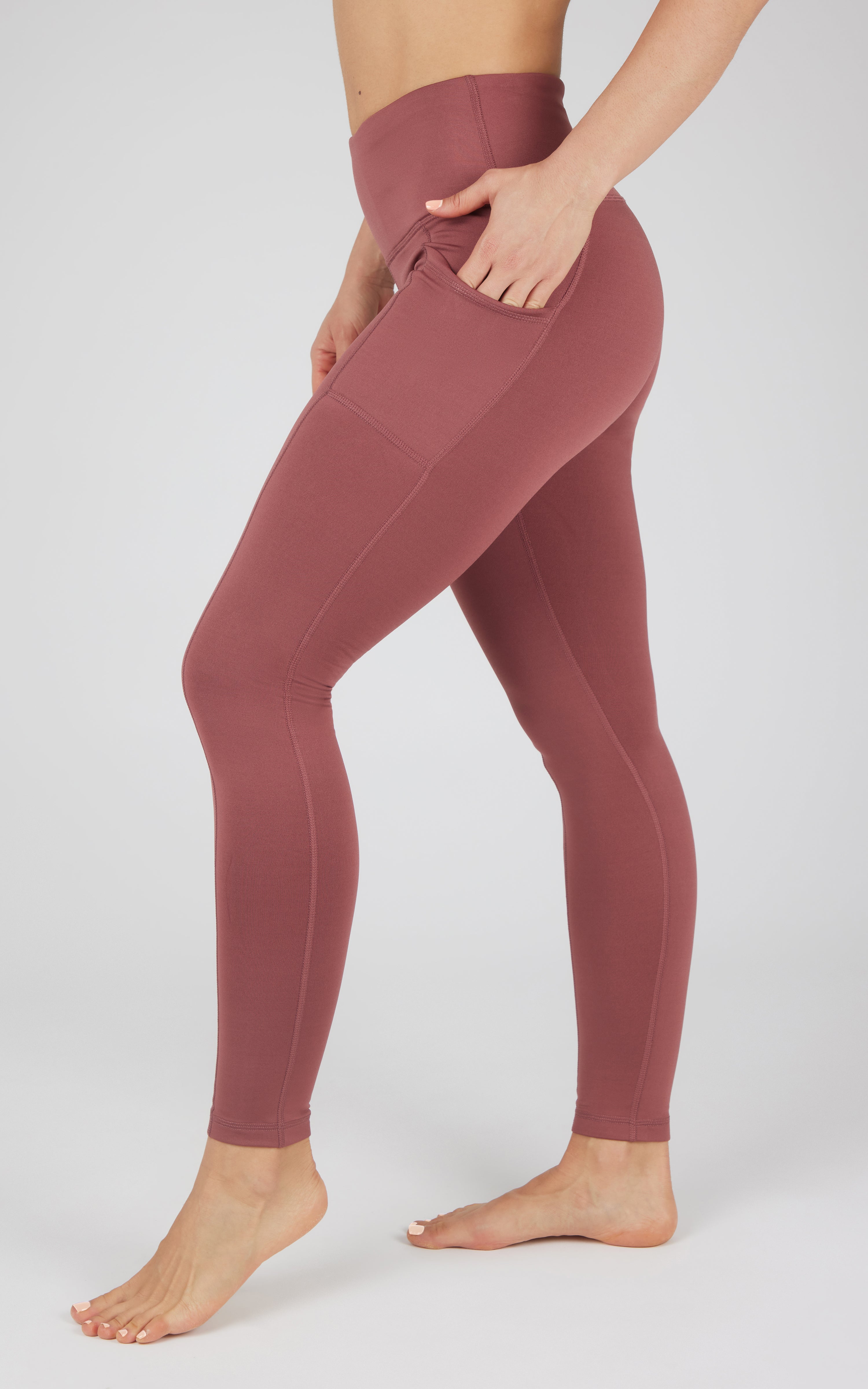 Cold Gear High Waist Fleece Lined Legging with Side Pockets - Our Earthy Story