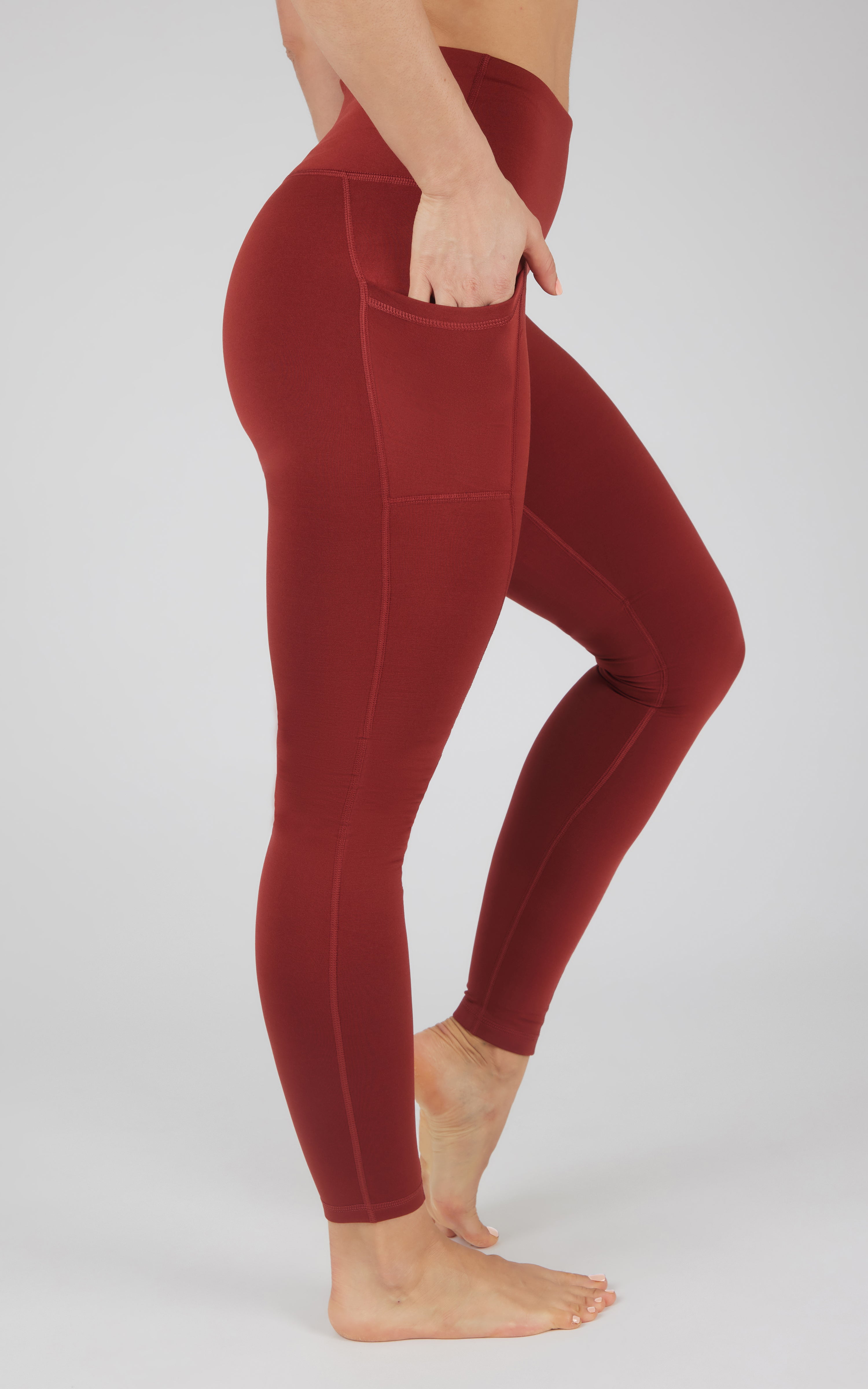 Cold Gear High Waist Fleece Lined Legging with Side Pockets - Our Earthy Story