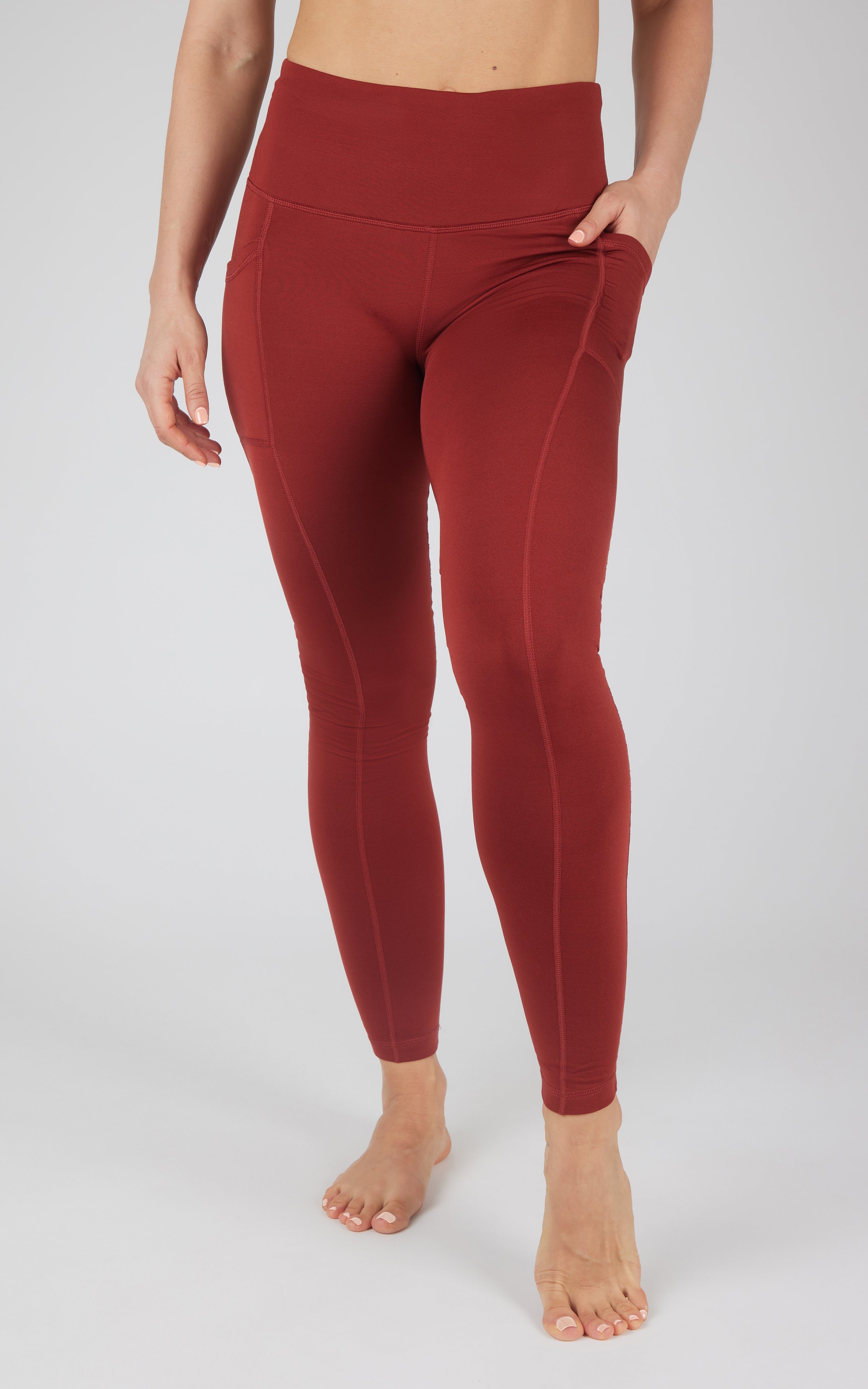 Cold Gear High Waist Fleece Lined Legging with Side Pockets - Our Earthy Story