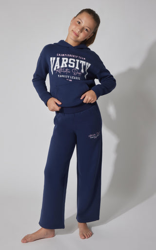 Girls Fleece Campus Wide Leg Pant
