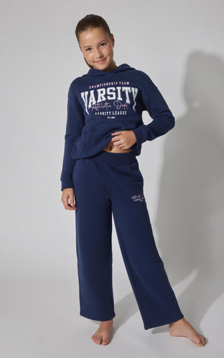 Girls Fleece Campus Wide Leg Pant